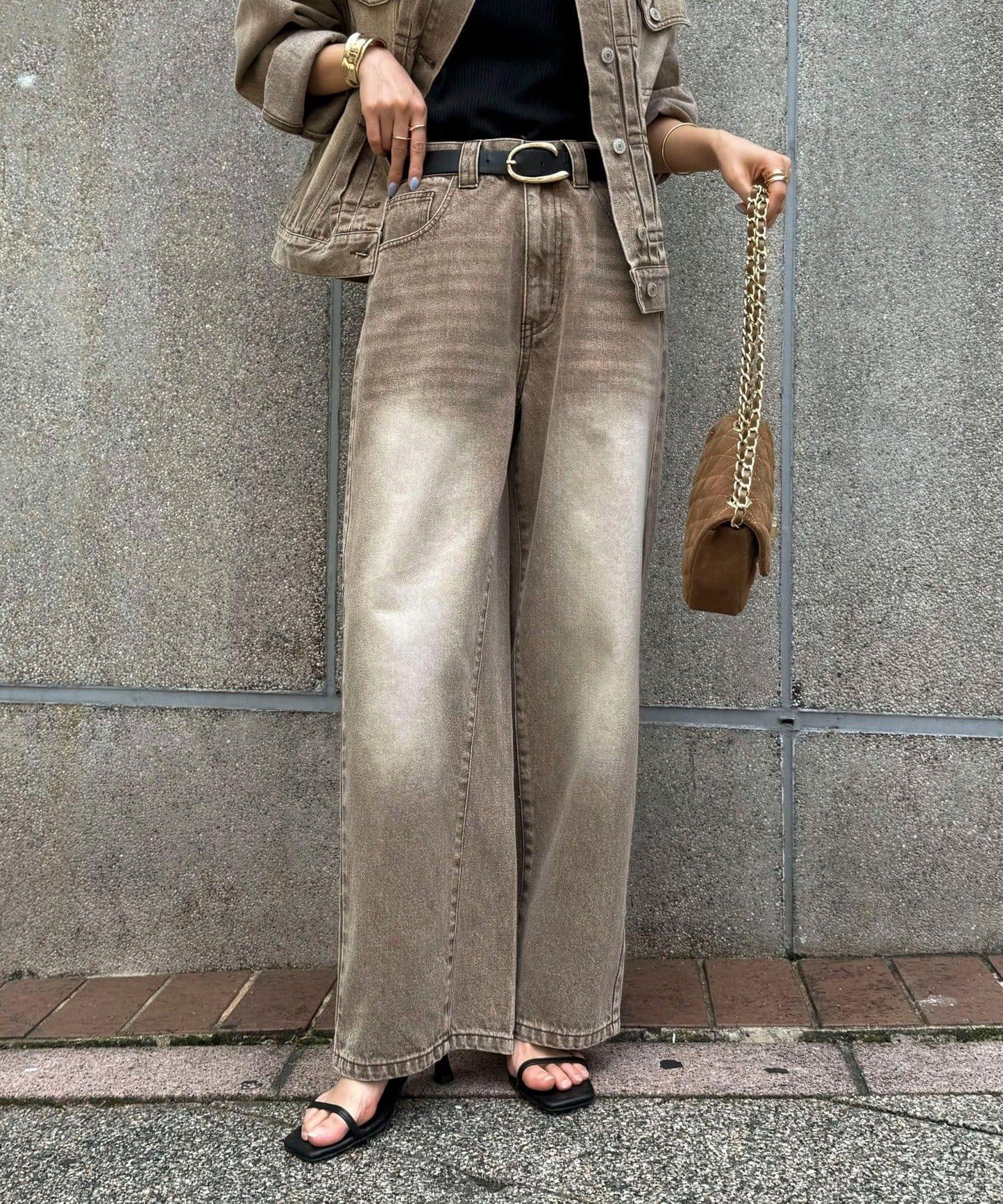 カラーストレートデニムパンツ
