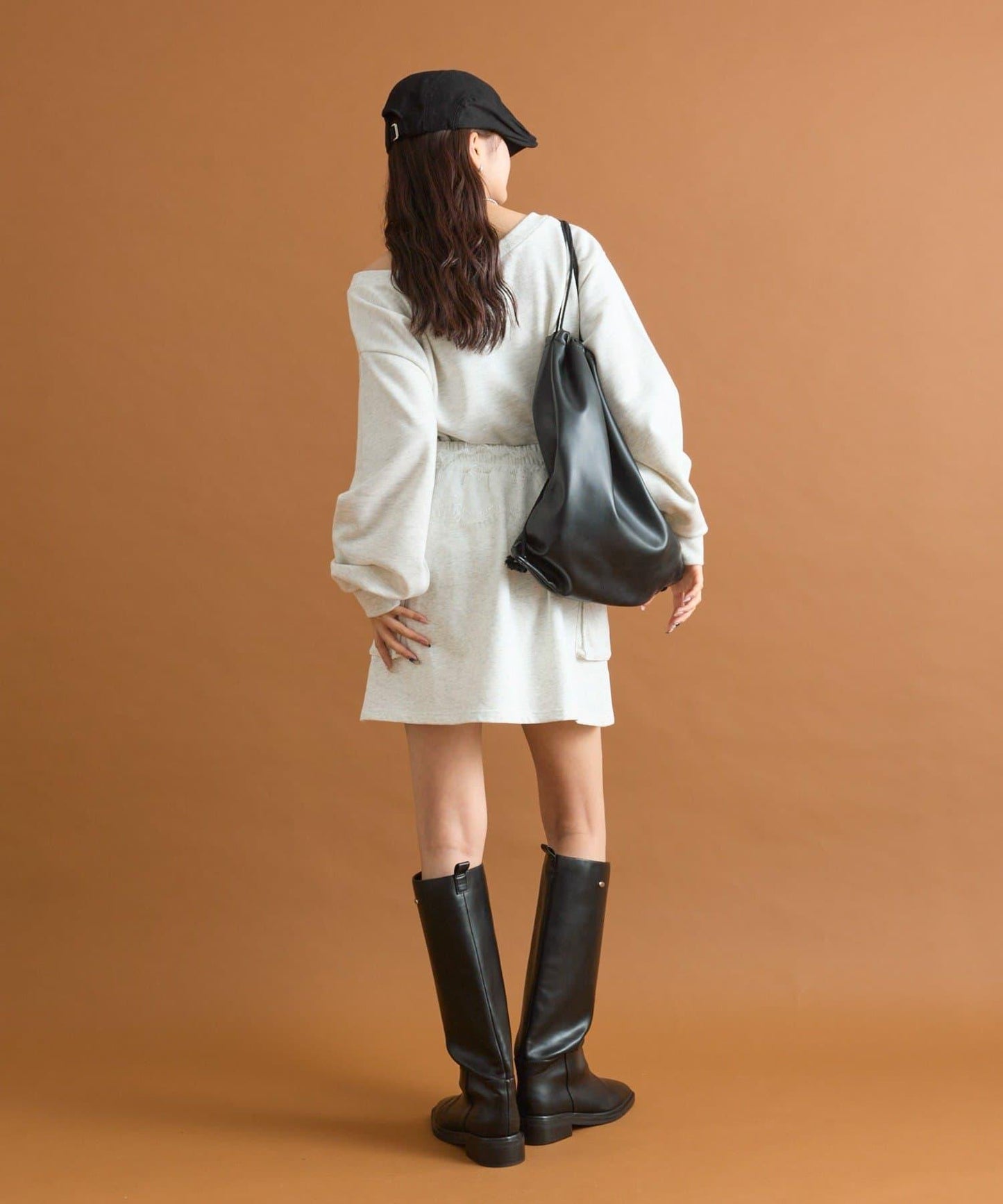 腰部蕾絲衛衣迷你裙