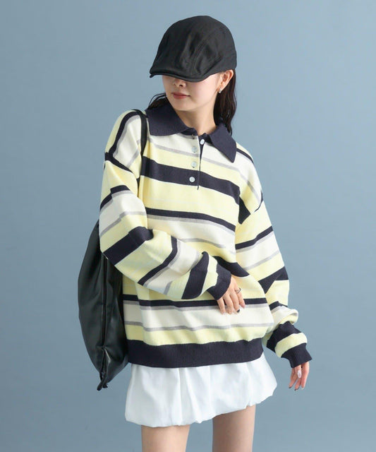 多色條紋針織衫