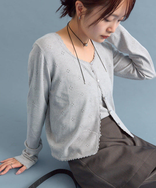 針抜きニットカーデSET