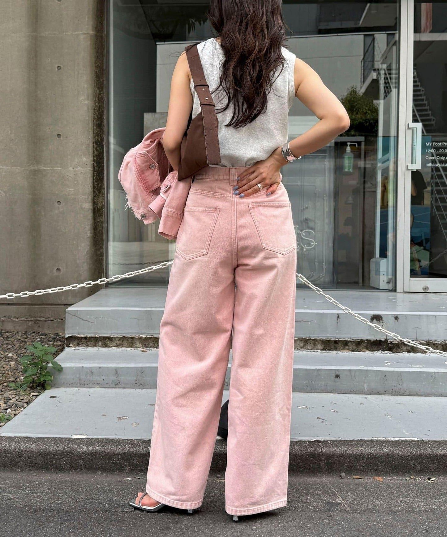 カラーストレートデニムパンツ