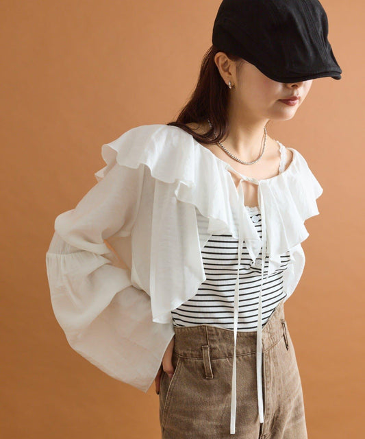 ラッフルボレロブラウス