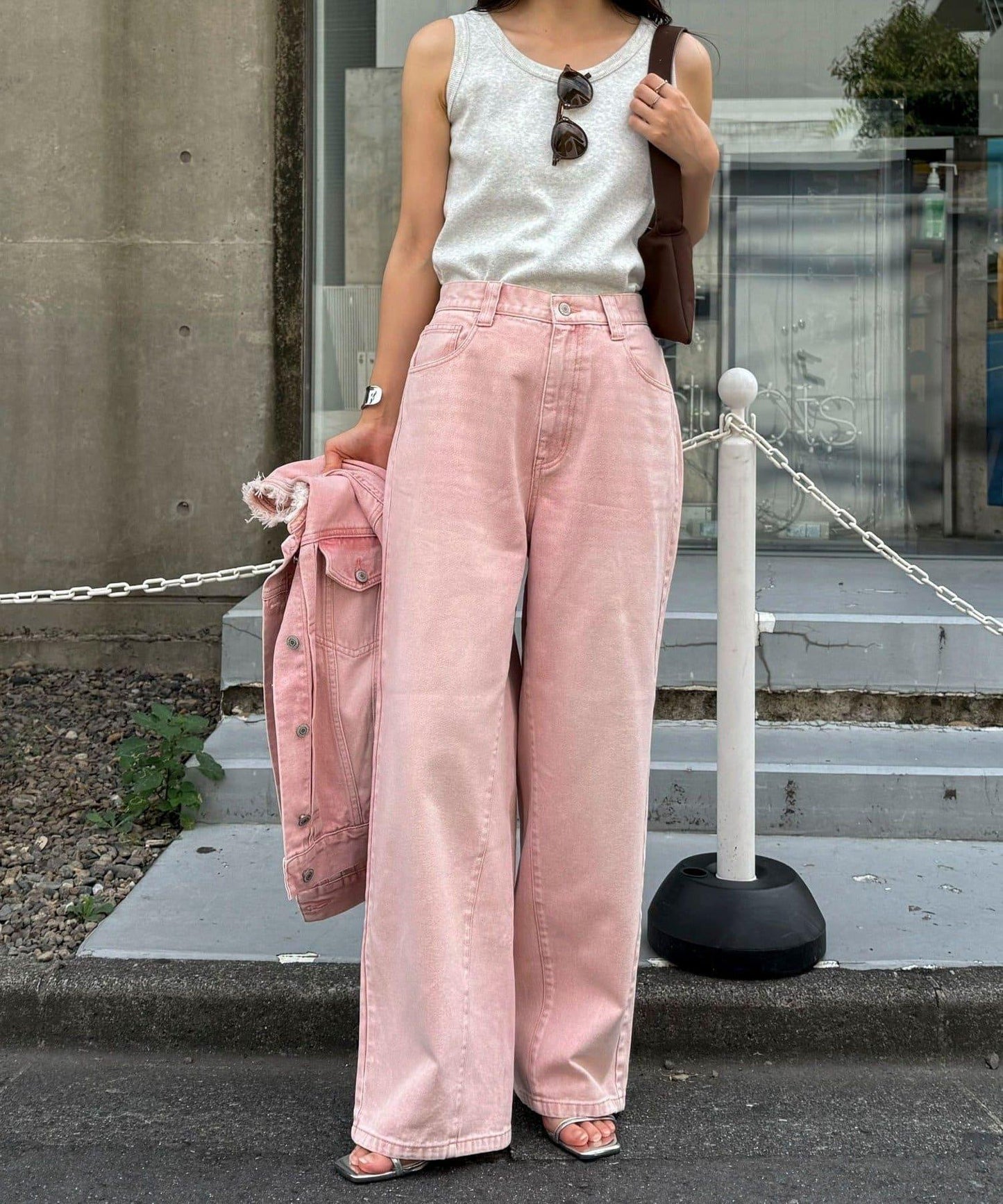 カラーストレートデニムパンツ