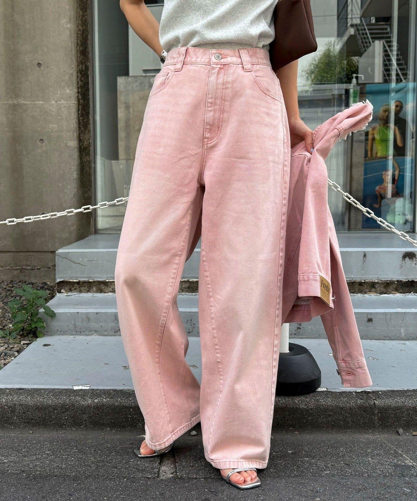 カラーストレートデニムパンツ