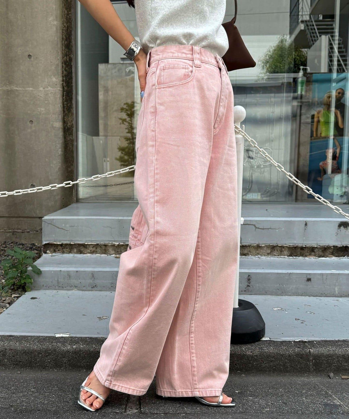 カラーストレートデニムパンツ