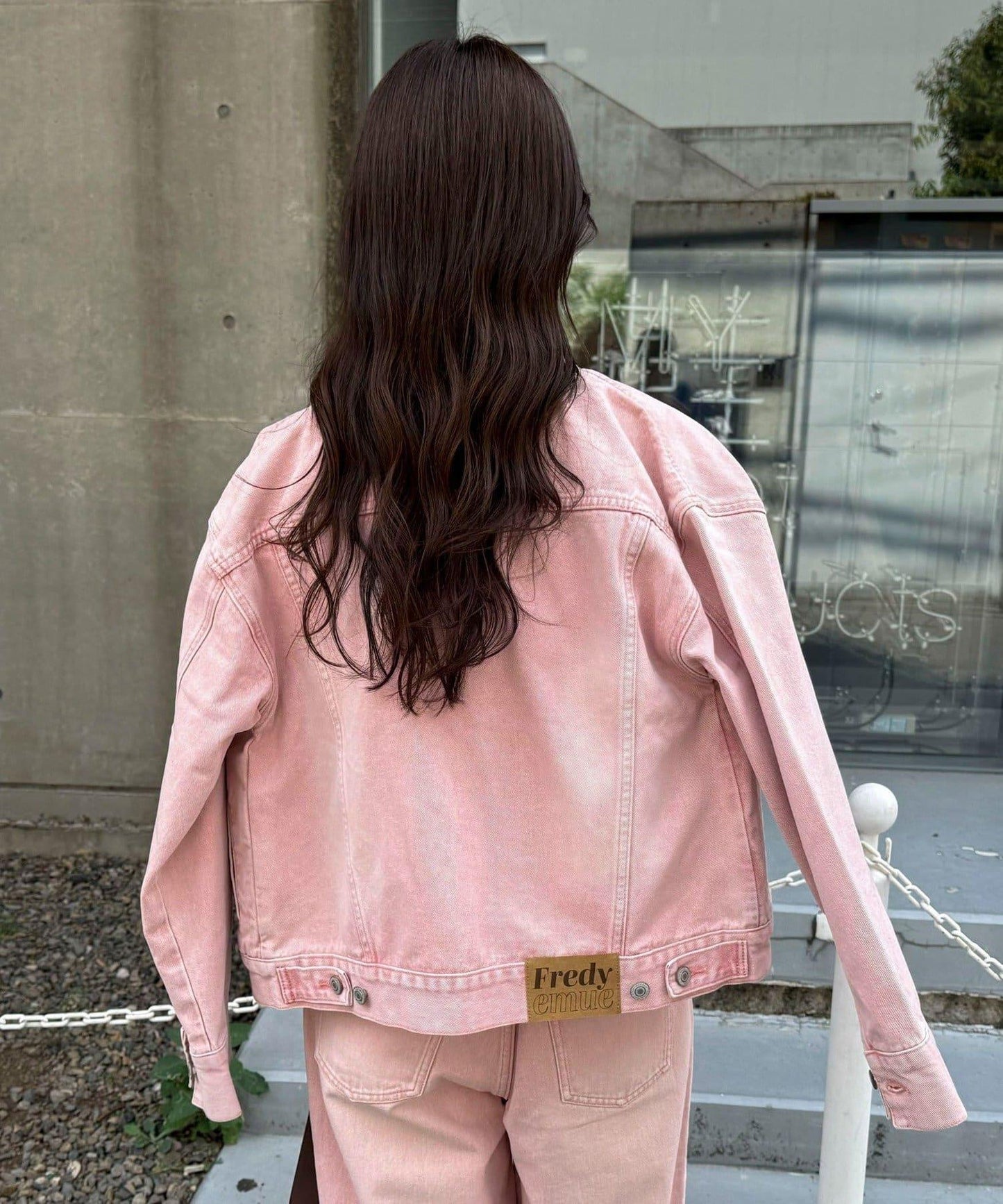 ノーカラーコンパクトデニムジャケット
