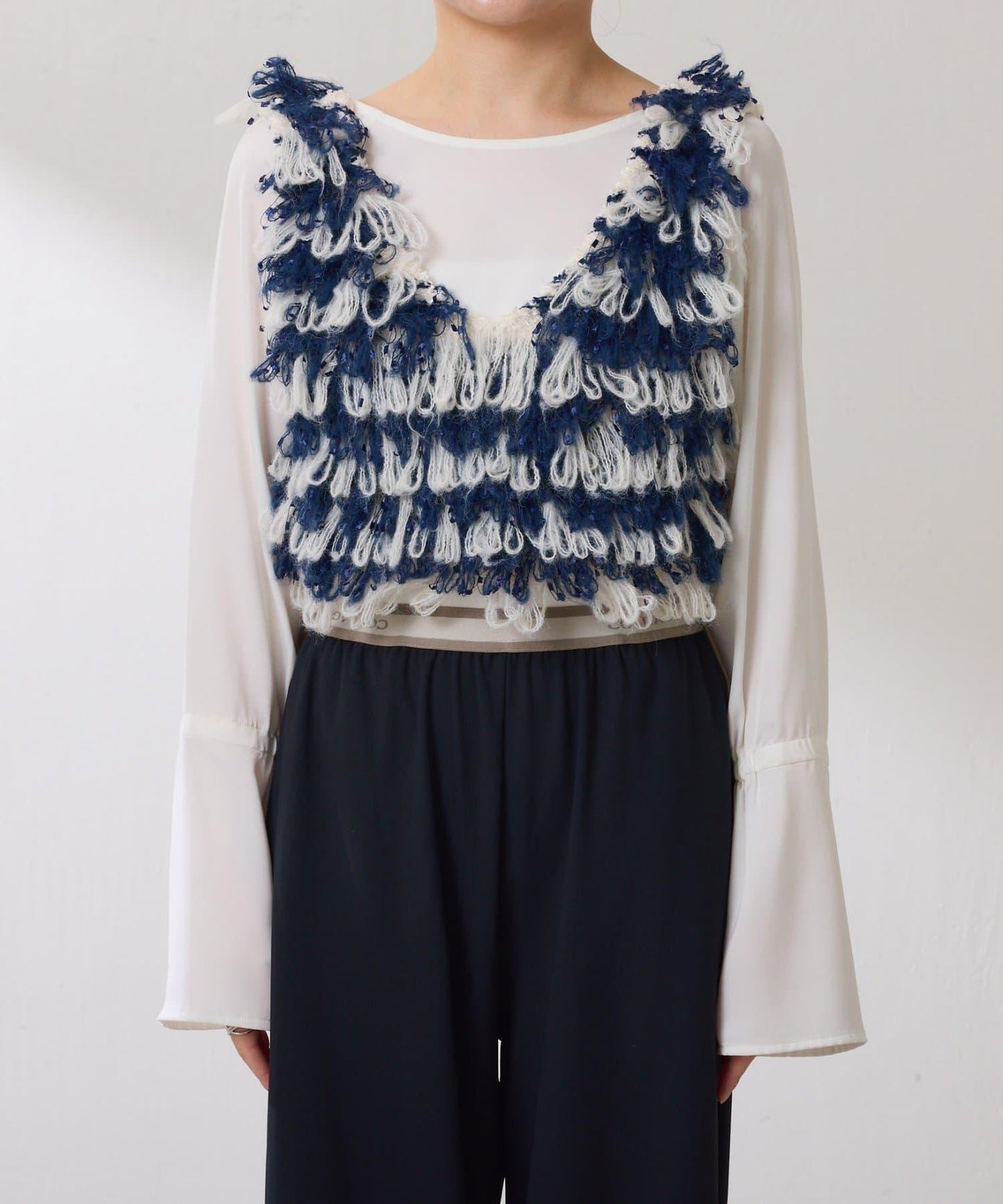 【ロングシーズン使える】クロップドニットベスト