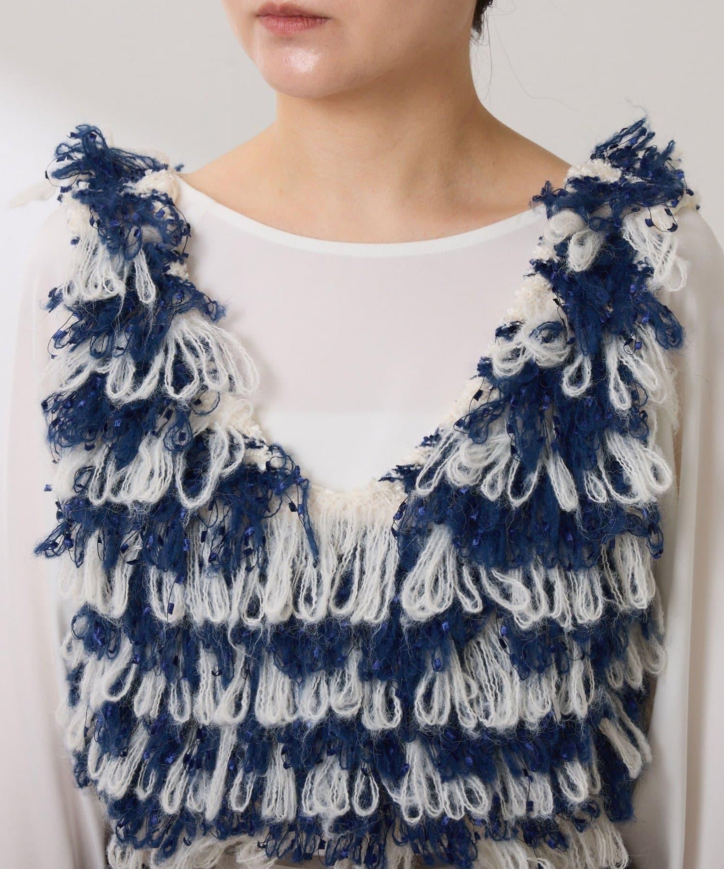 【ロングシーズン使える】クロップドニットベスト