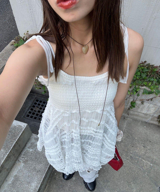 【2WAY】蕾絲荷葉邊迷你裙/長款連衣裙