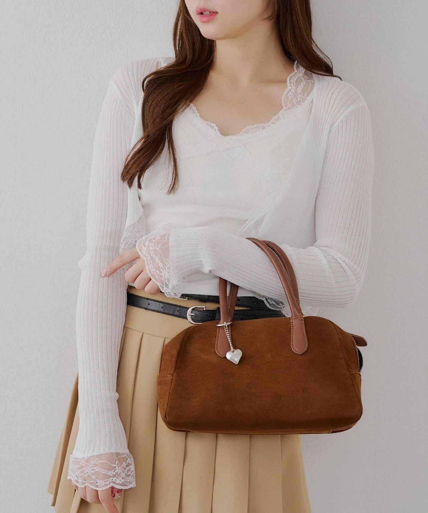 麻質觸感露肩開衫