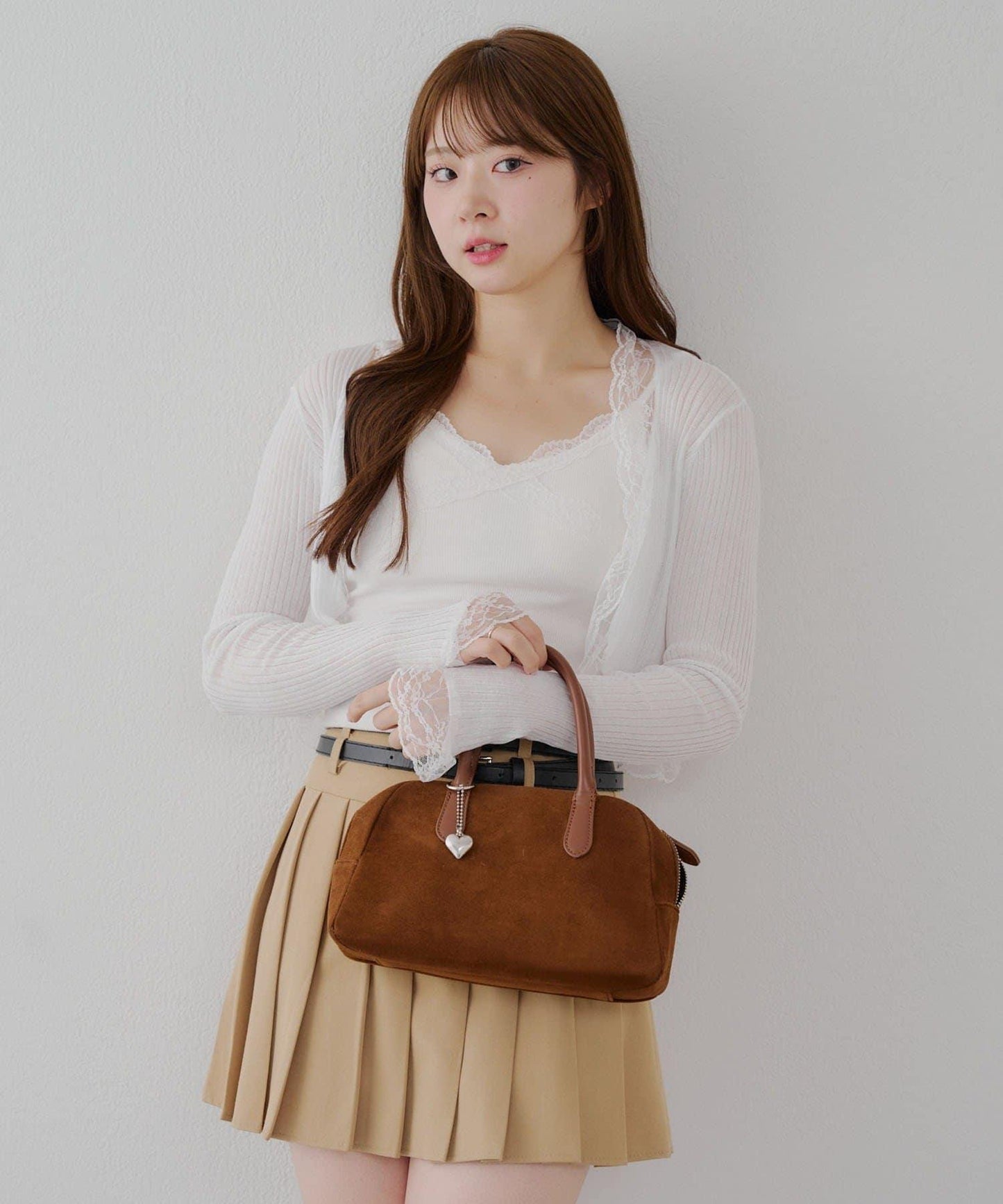 麻質觸感露肩開衫