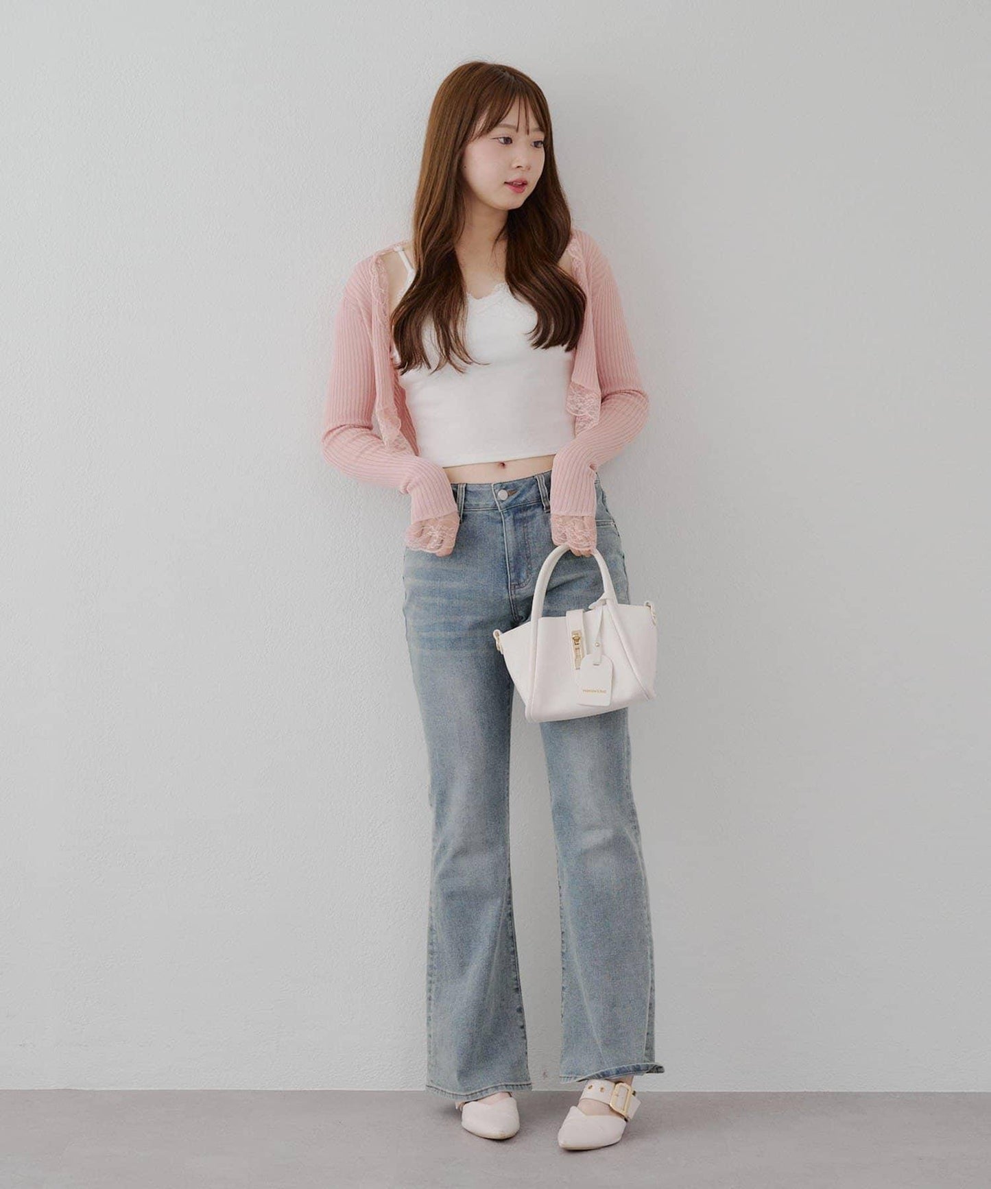 麻質觸感露肩開衫