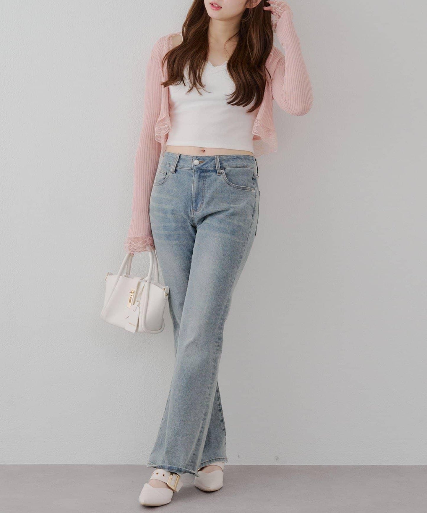 麻質觸感露肩開衫