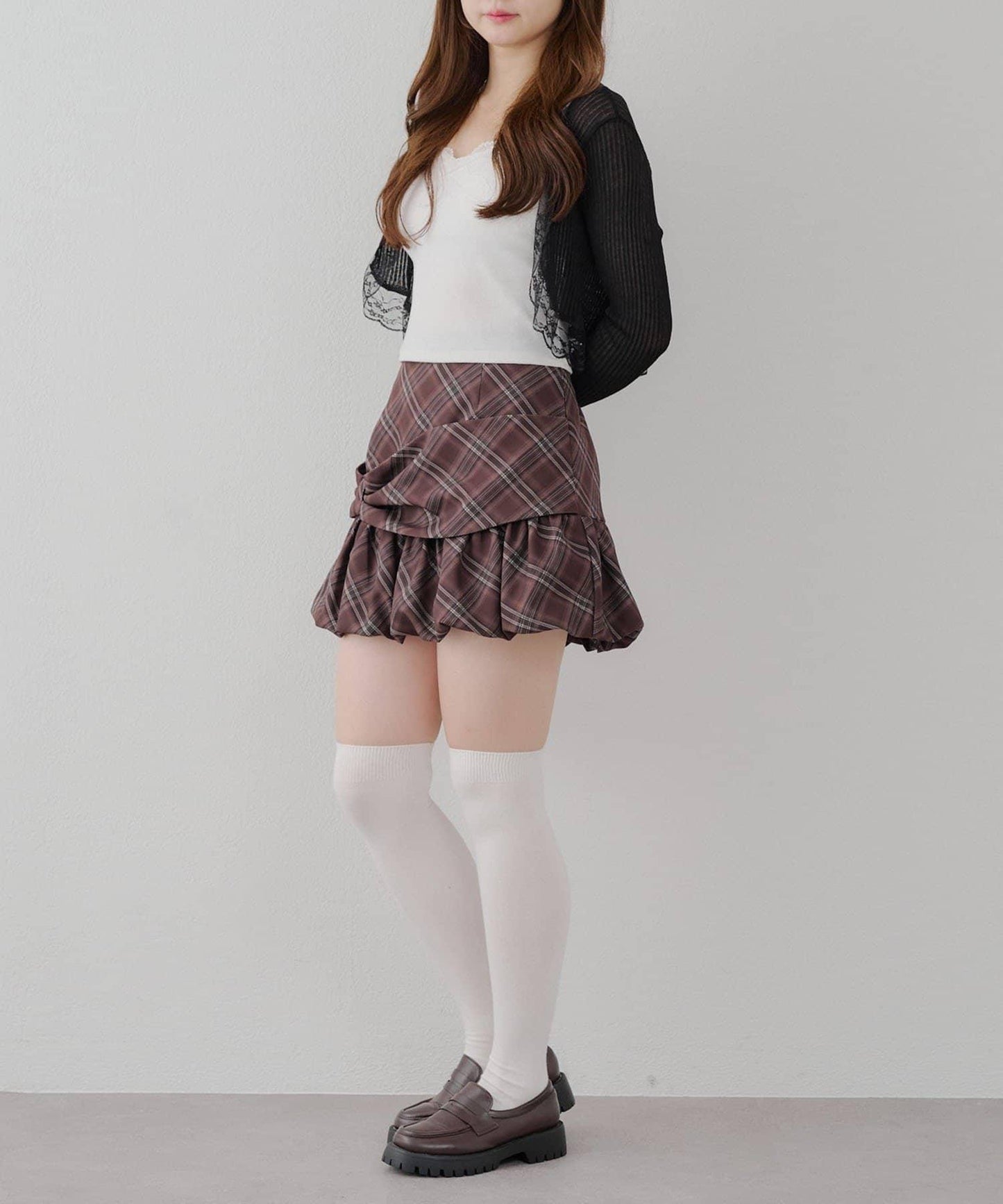 麻質觸感露肩開衫