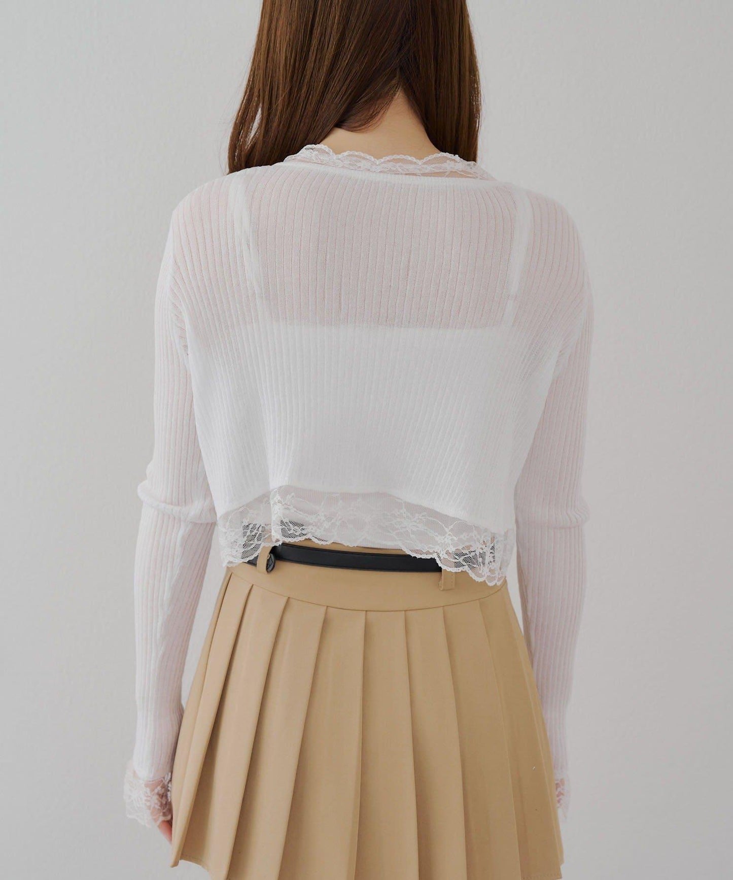 麻質觸感露肩開衫