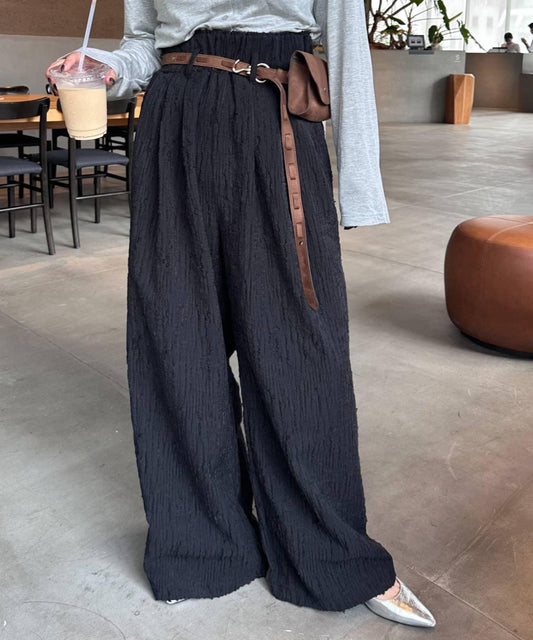 【soome韓國企劃】提花褶皺寬鬆長褲