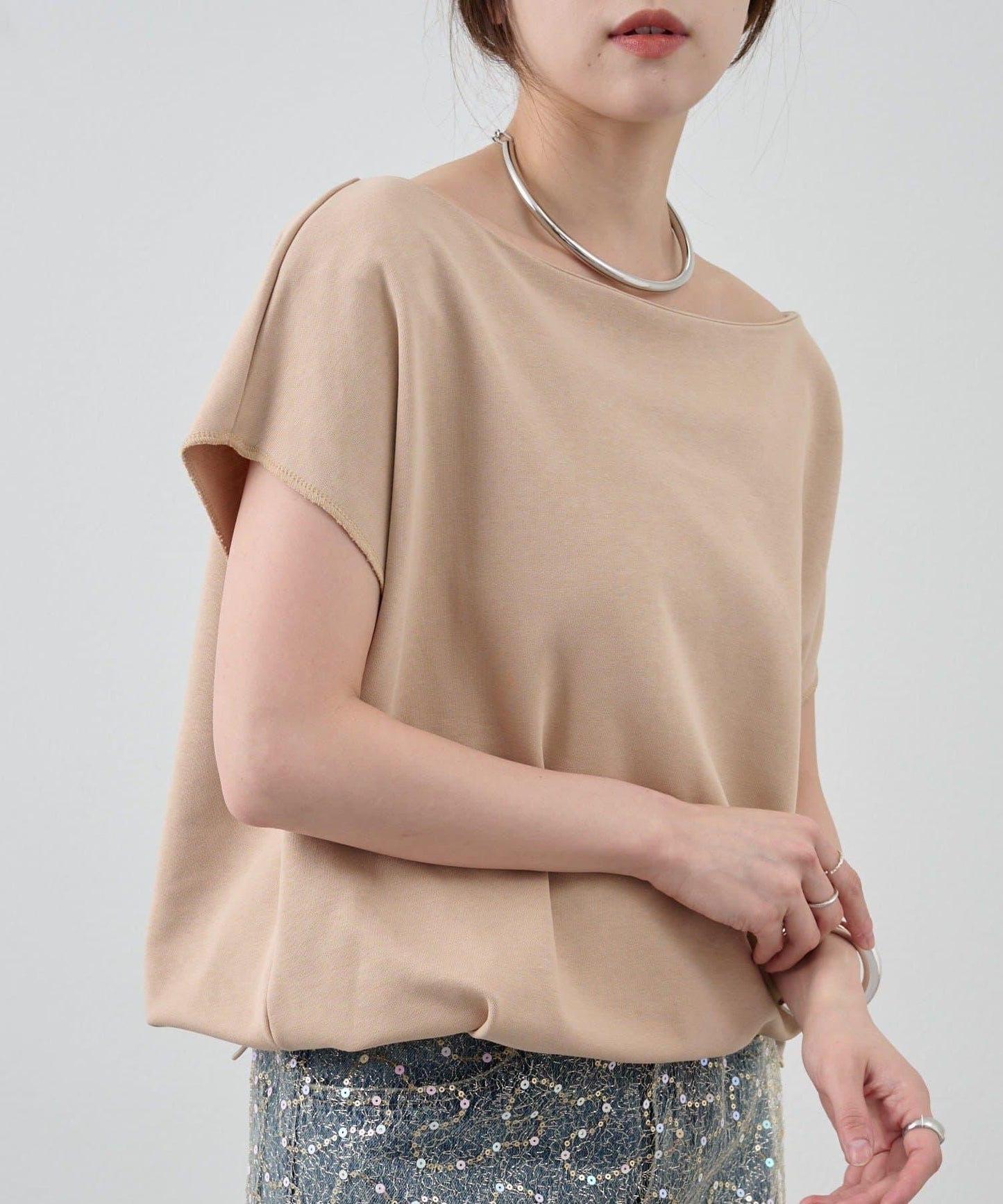 SHENERY 露肩法式短袖衛衣