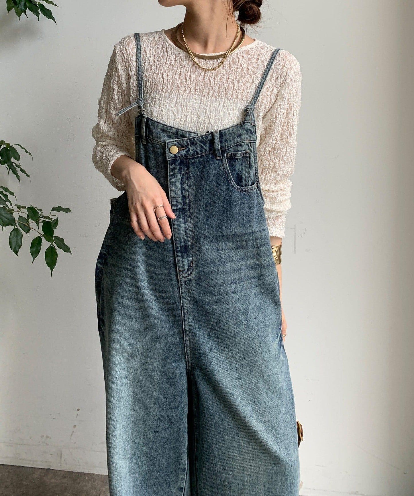 【限定】牛仔連體褲