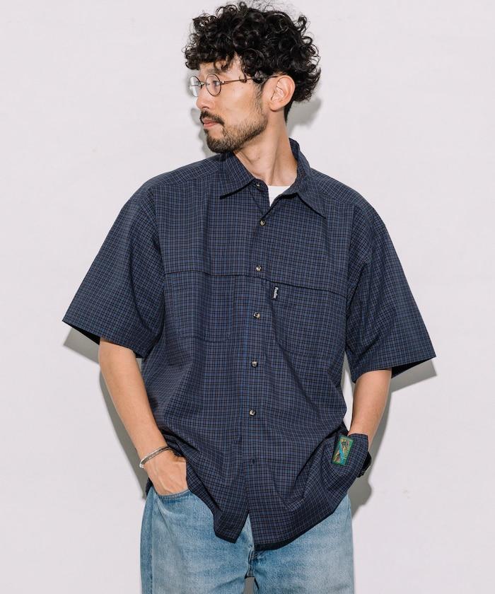 聯名 新款 釣魚口袋 短袖格子襯衫