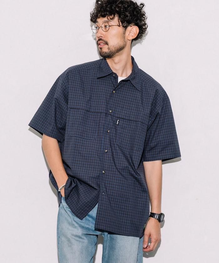 聯名 新款 釣魚口袋 短袖格子襯衫