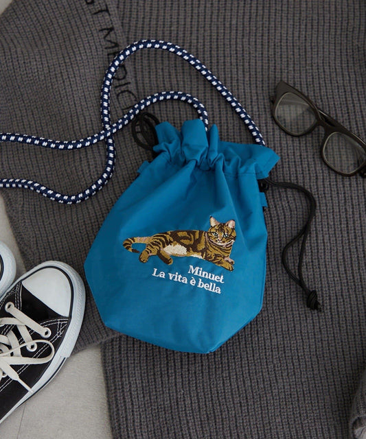 【限定】動物刺繡編織肩挎小包