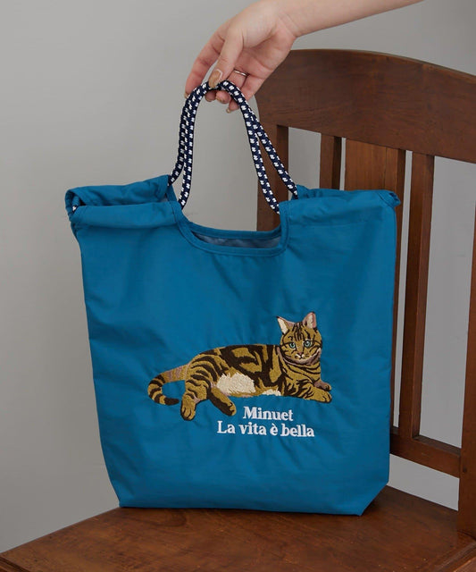 動物刺繡編織手提包