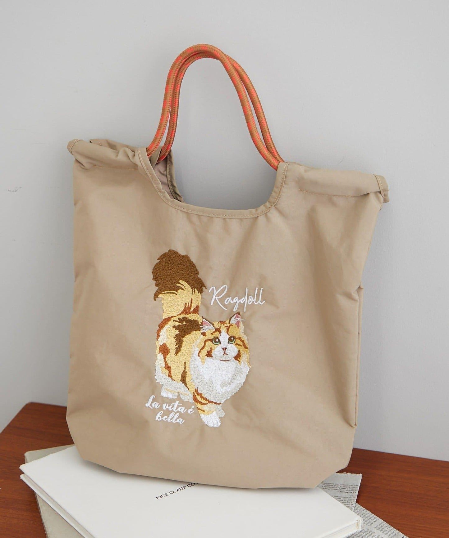 動物刺繡編織手提包