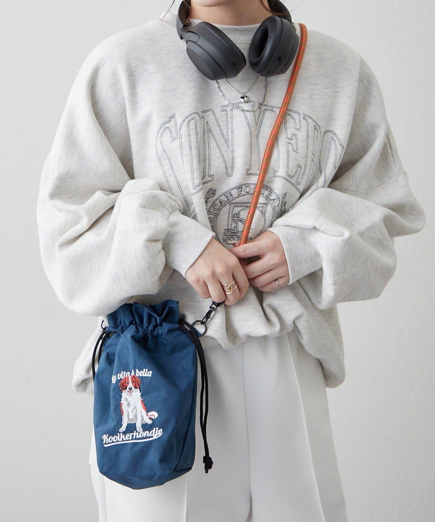 【限定】動物刺繡編織肩挎小包