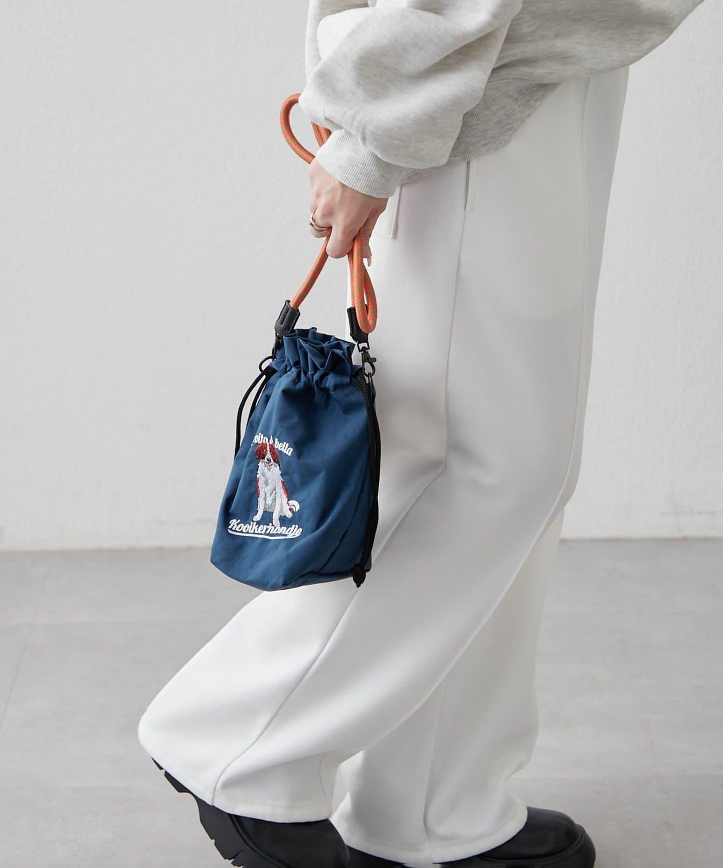 【限定】動物刺繡編織肩挎小包