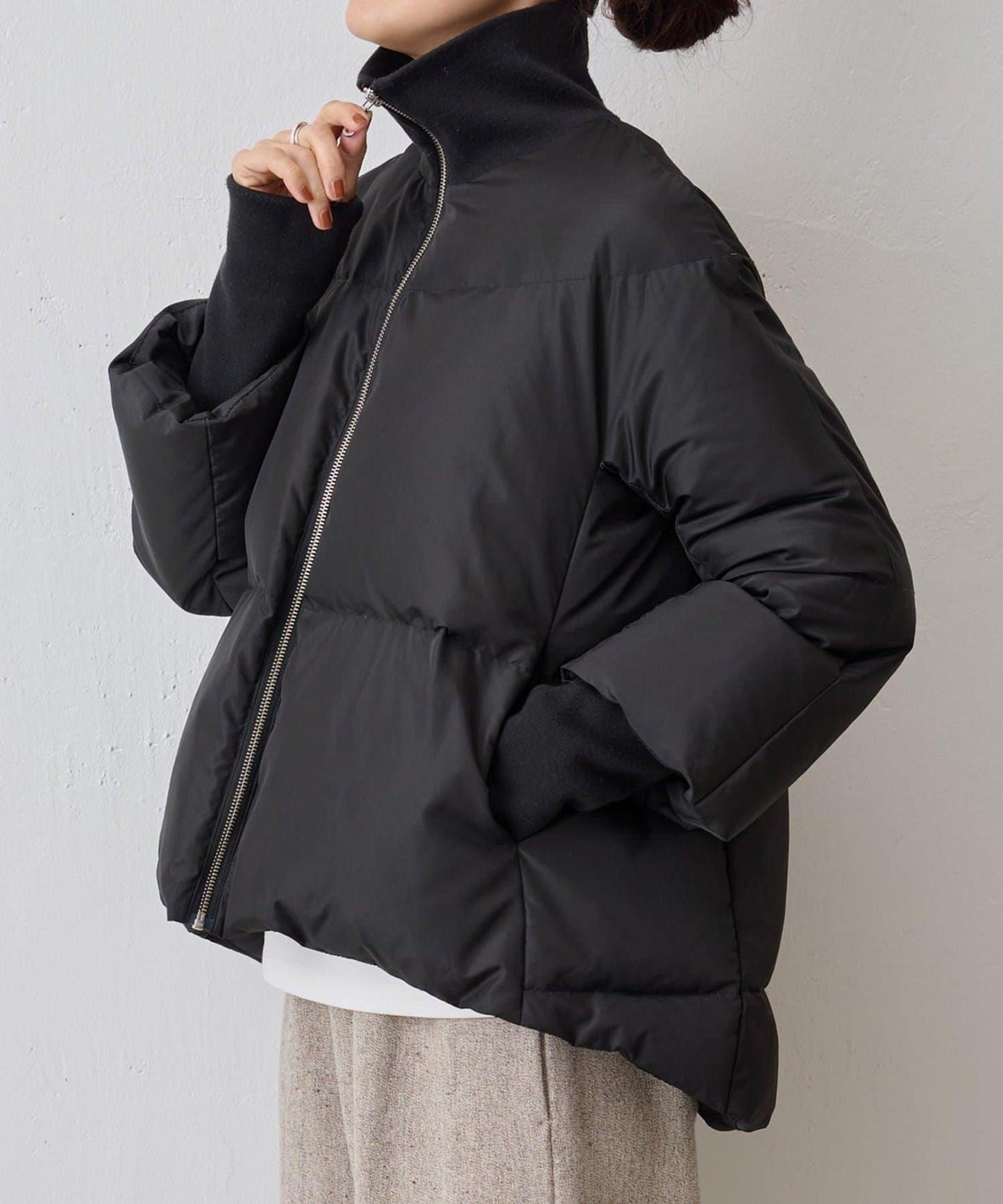 拉鍊喇叭褲羽絨服