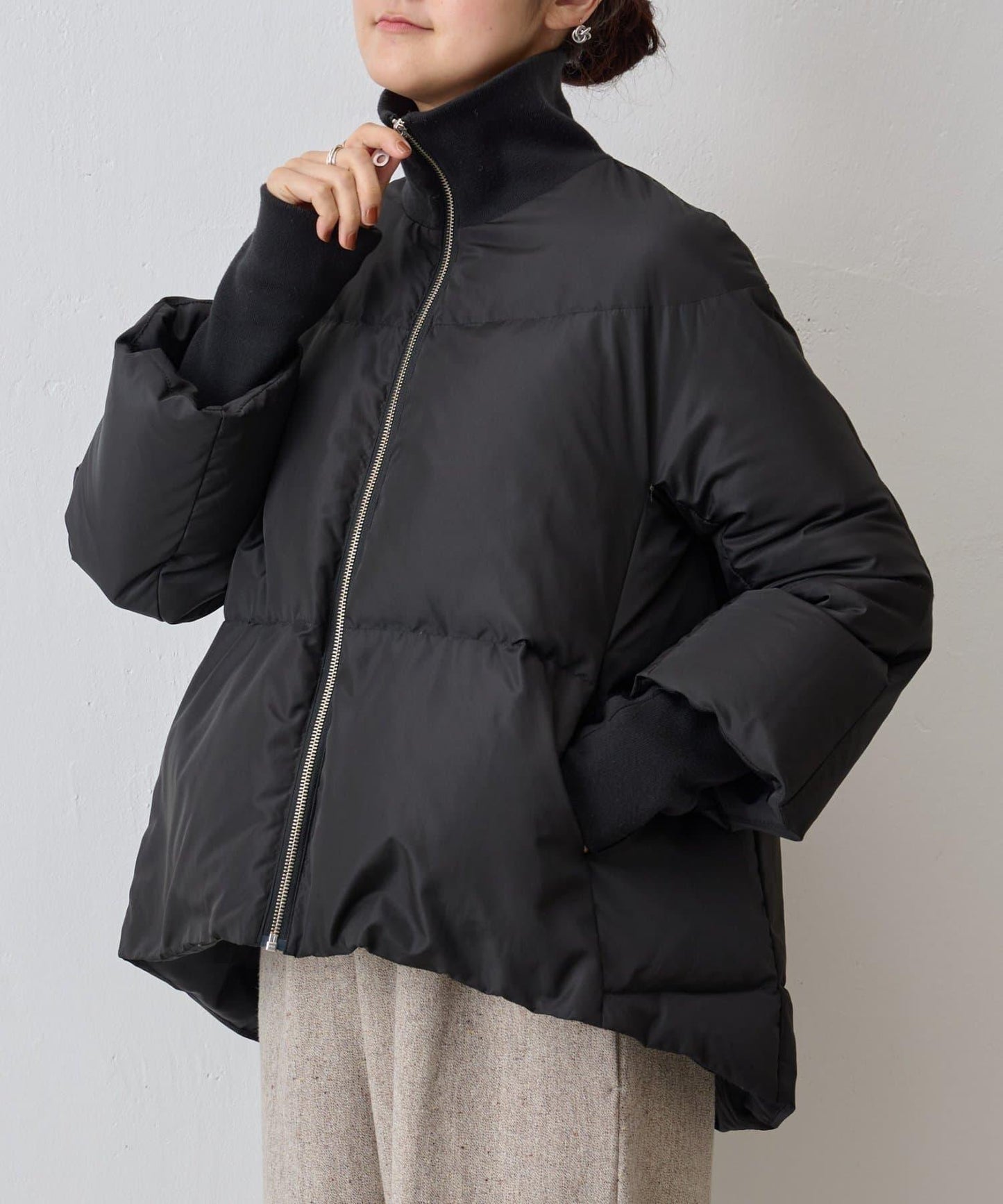 拉鍊喇叭褲羽絨服