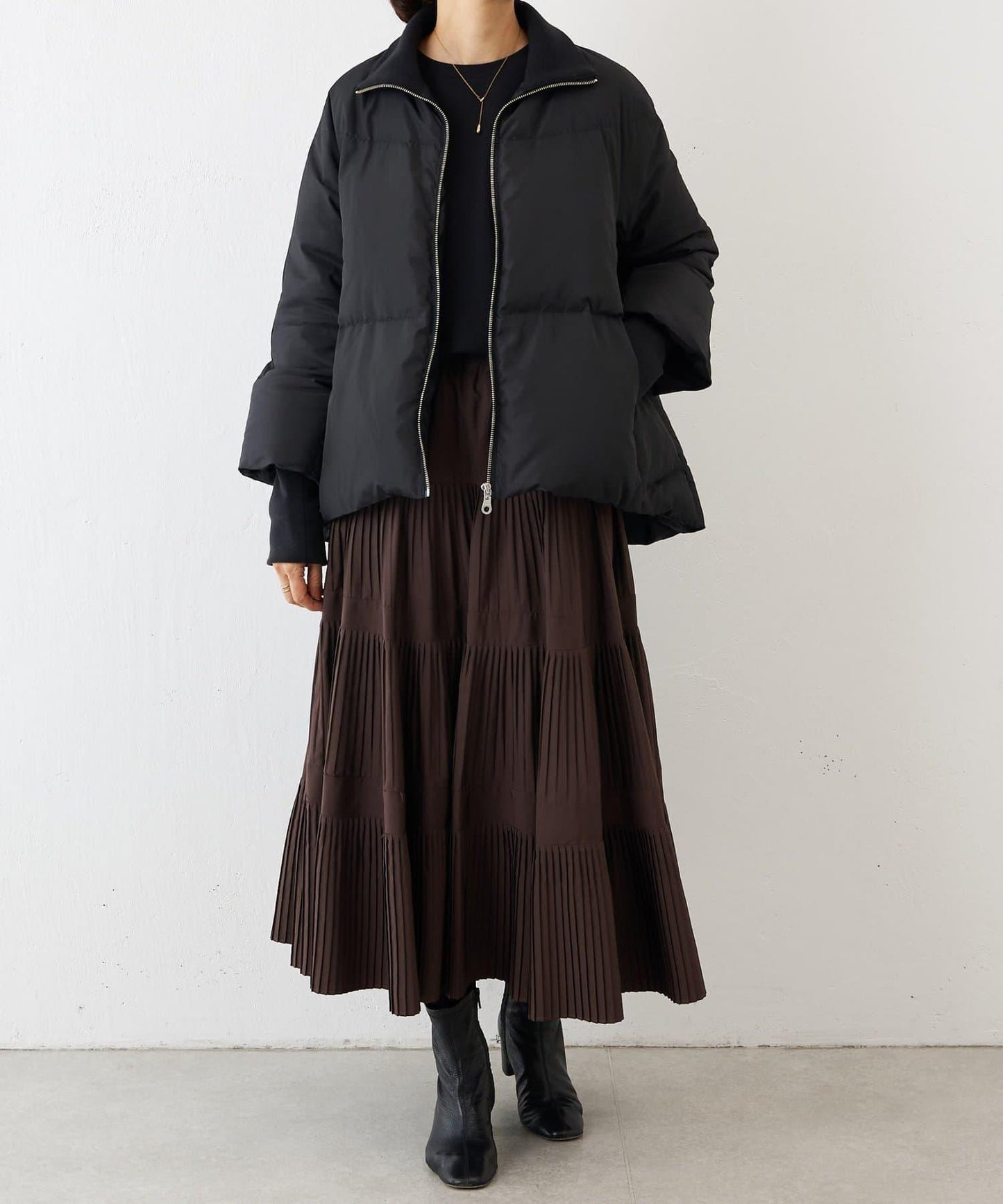 拉鍊喇叭褲羽絨服
