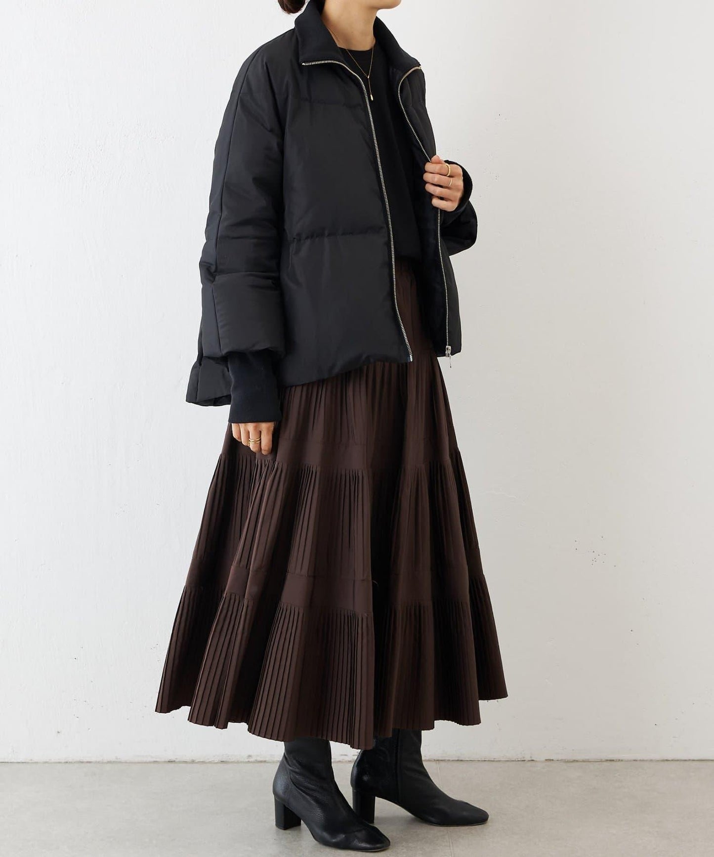 拉鍊喇叭褲羽絨服