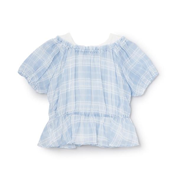 格紋一字肩內搭套裝