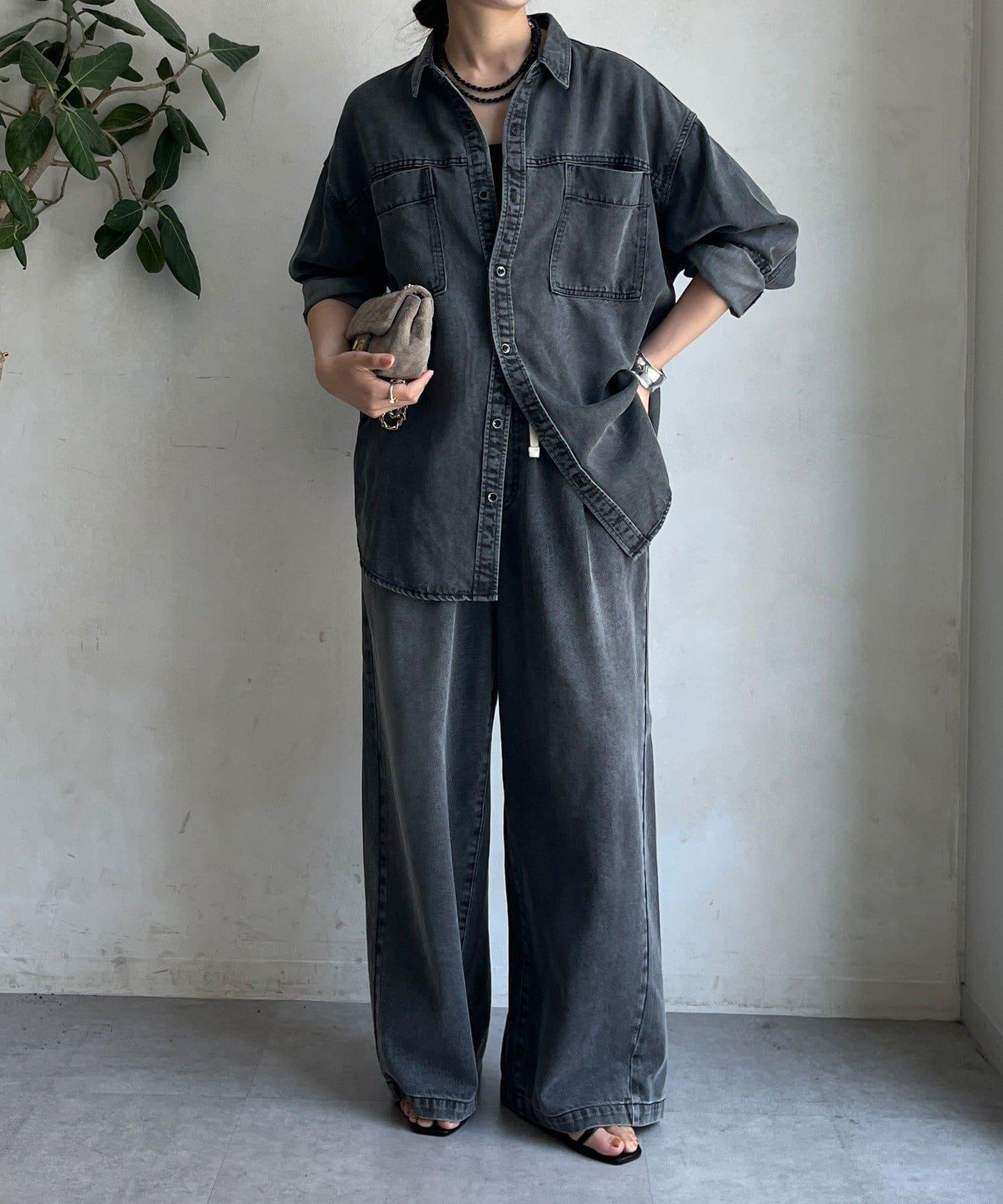 Lyocell牛仔口袋襯衫