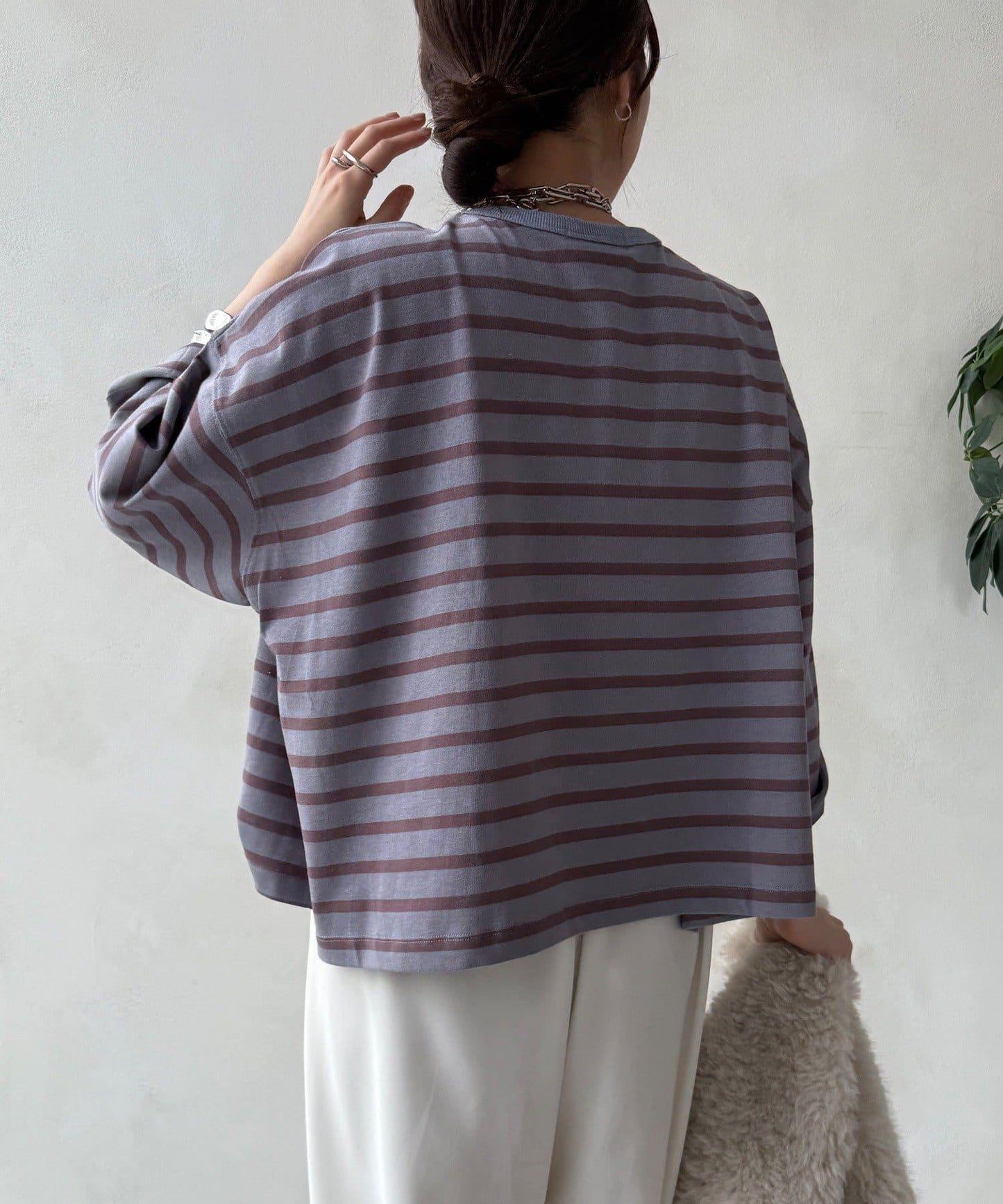 【限定】條紋寬鬆套頭衫