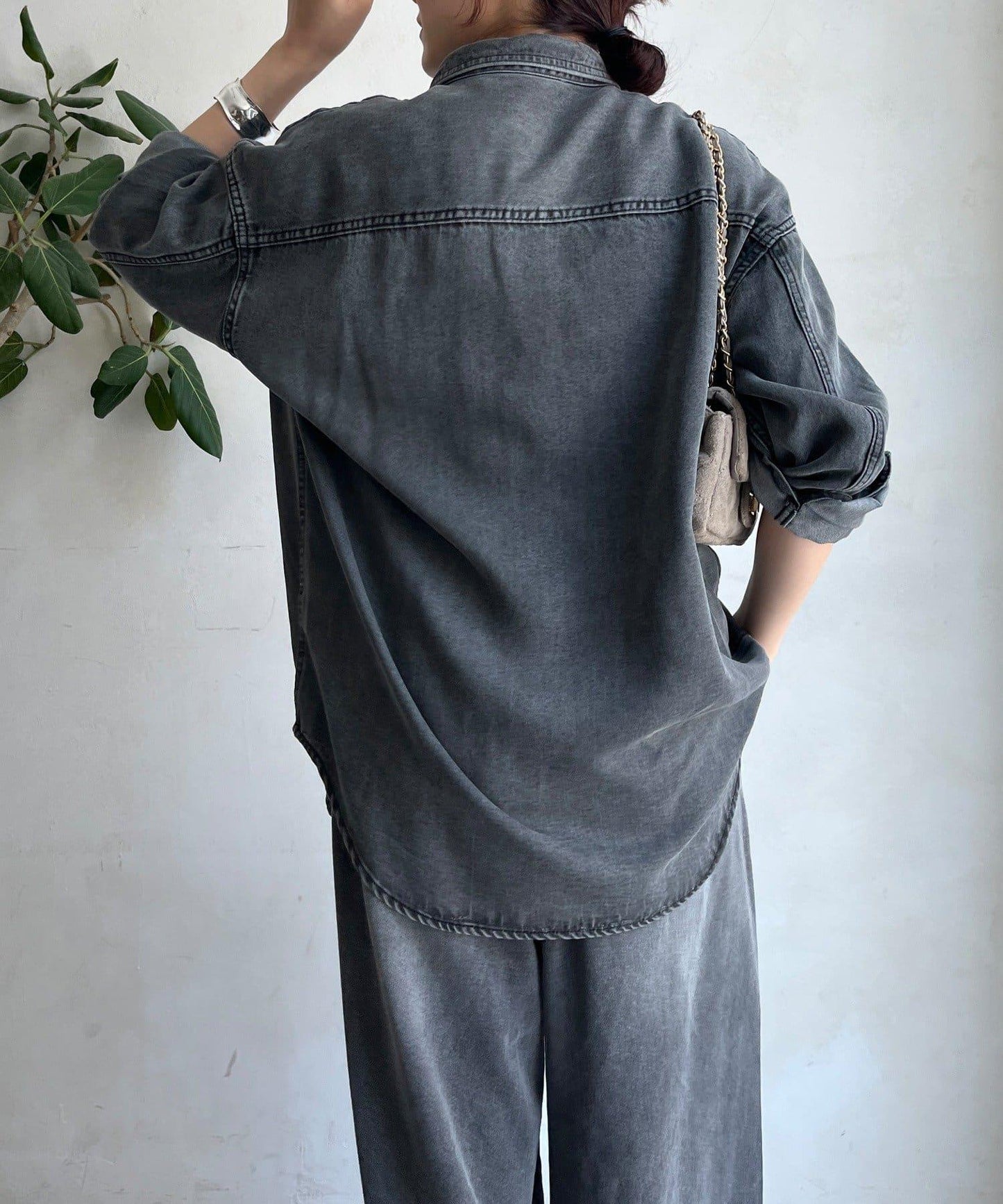 Lyocell牛仔口袋襯衫