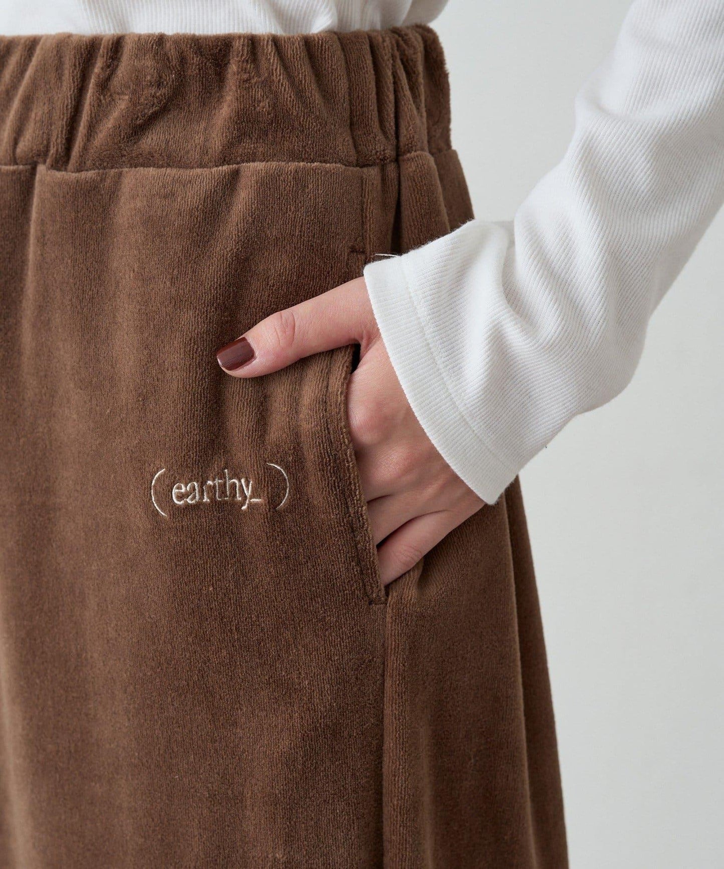 【earthy_】棉質燈芯絨休閒寬腿褲