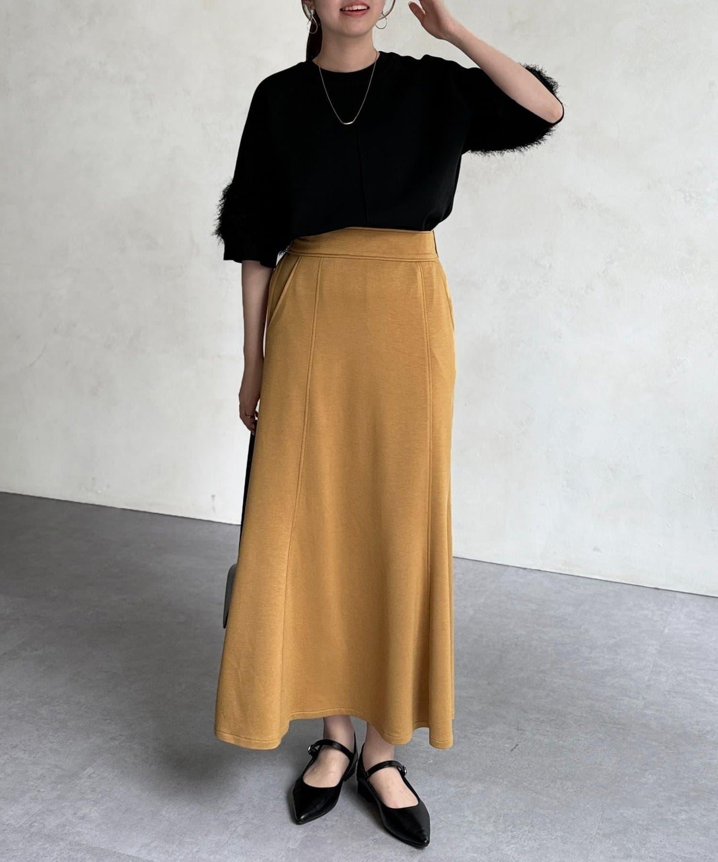 袖毛絨輕薄針織套頭衫