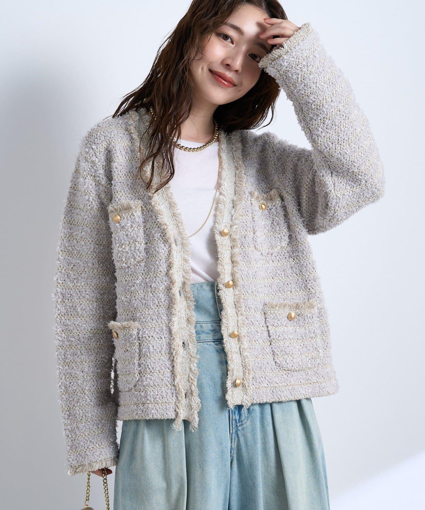 【La boutique BonBon】前後兩穿透視針織衫