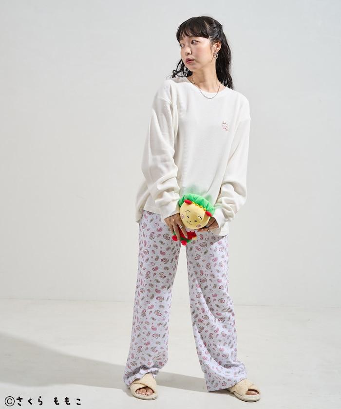 COJI-COJI 長袖 家居服套裝/睡衣套裝/格紋長T恤 毛衣褲 套裝/全印花褲