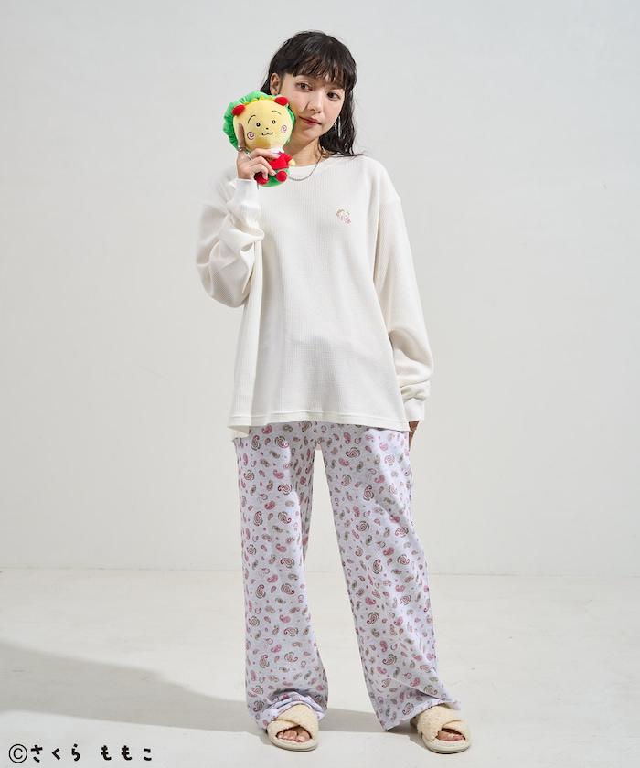 COJI-COJI 長袖 家居服套裝/睡衣套裝/格紋長T恤 毛衣褲 套裝/全印花褲