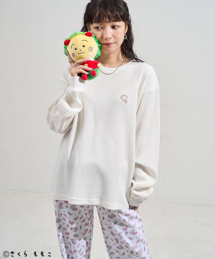 COJI-COJI 長袖 家居服套裝/睡衣套裝/格紋長T恤 毛衣褲 套裝/全印花褲