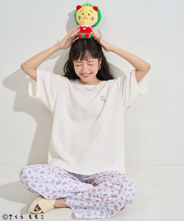 COJI-COJI 短袖室內服套裝/睡衣套裝/格紋T恤 毛巾褲套裝/印花褲