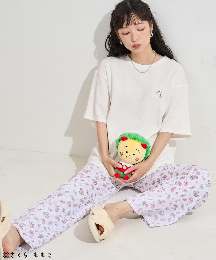 COJI-COJI 短袖室內服套裝/睡衣套裝/格紋T恤 毛巾褲套裝/印花褲