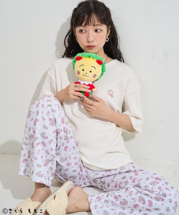 COJI-COJI 短袖室內服套裝/睡衣套裝/格紋T恤 毛巾褲套裝/印花褲