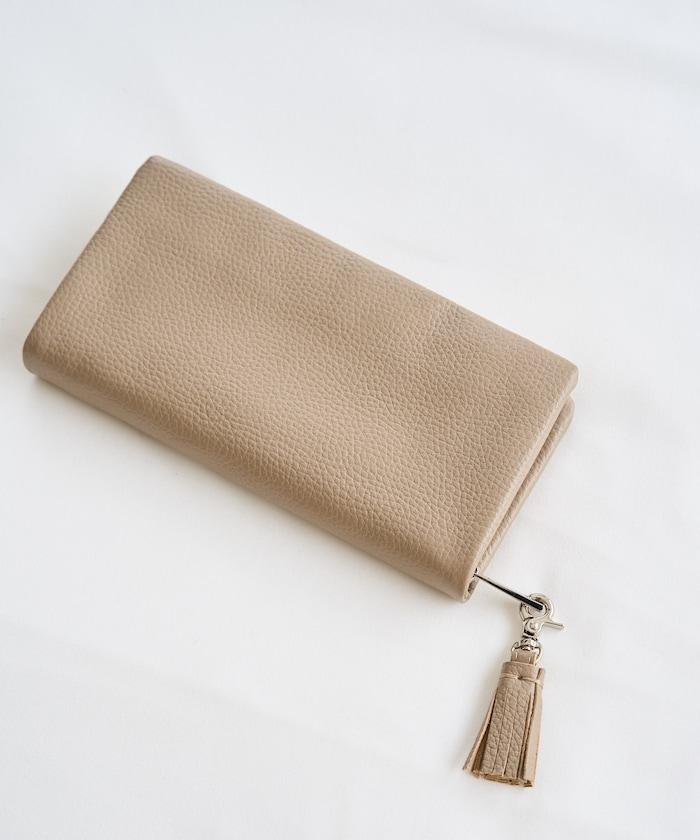 牛皮革 帶 流蘇 拉鍊 錢包