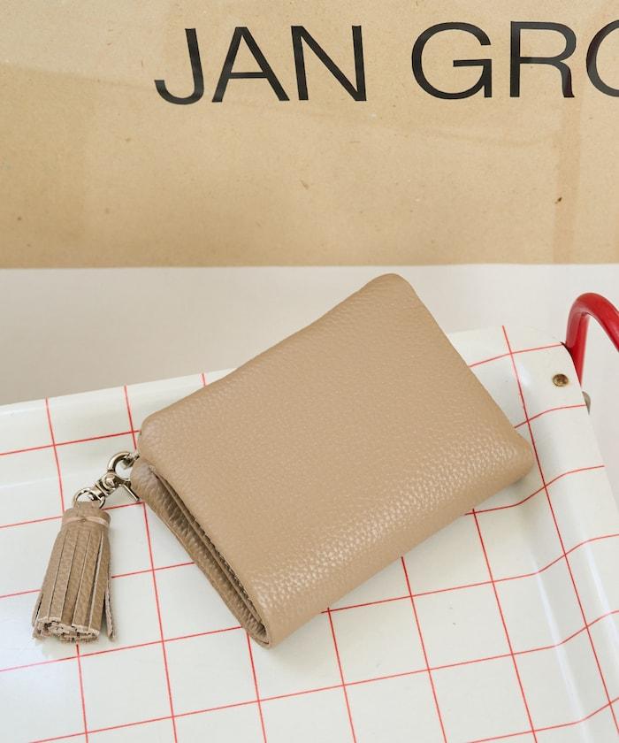 牛皮革 帶流蘇 小號 錢包