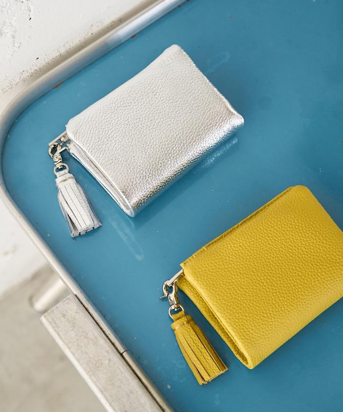 牛皮革 帶流蘇 小號 錢包