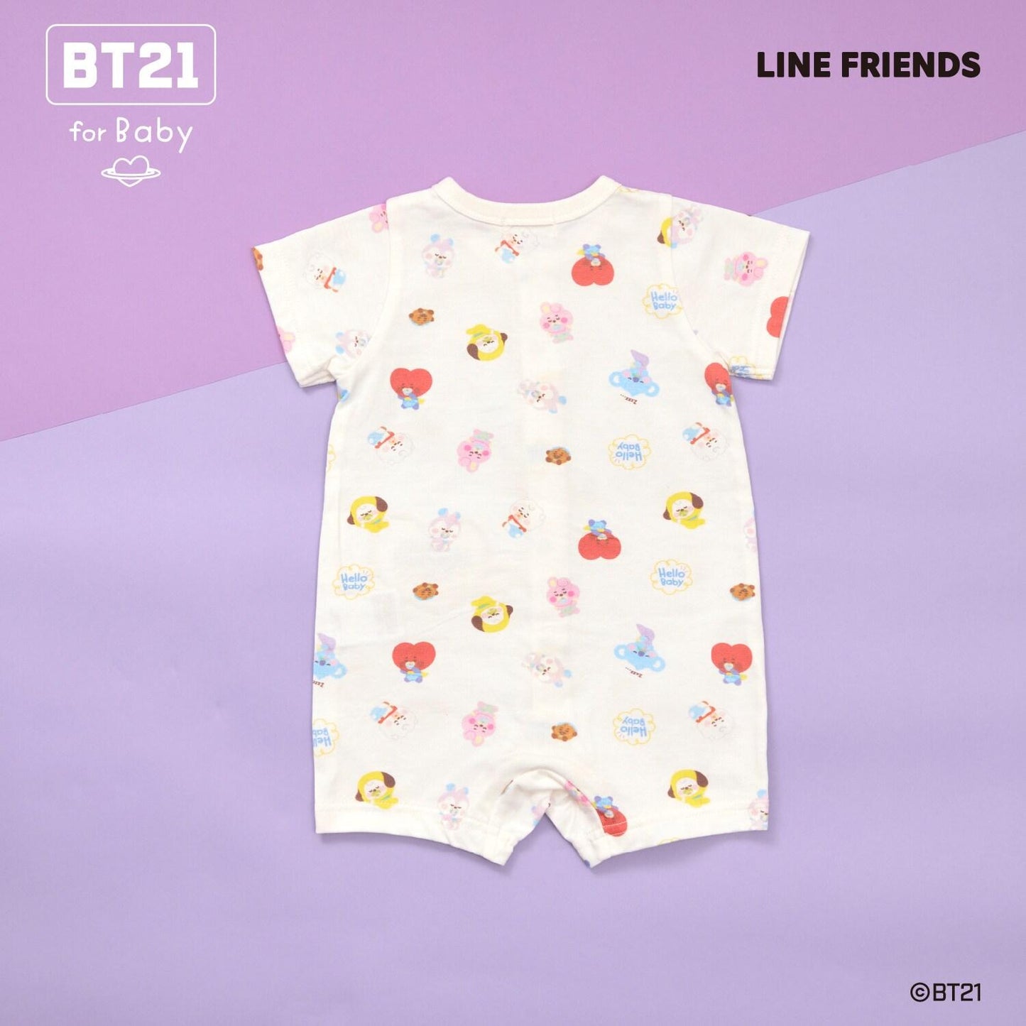 【《BT21》】刺繡貼布全印花短款連體衣